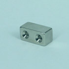 Неодимовый магнит с 2 отверстиями М-25-12-12-Ni 7/3.5мм
